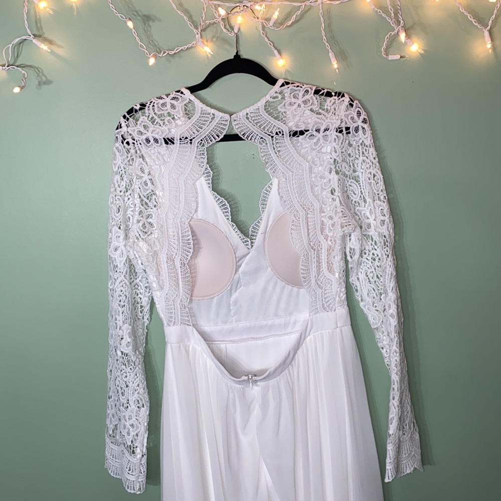 Lulus- Awaken My Love White Long Sleeve Lace Maxi Dress - Picture 9 of 11